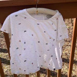 Prana white camping theme T-shirt